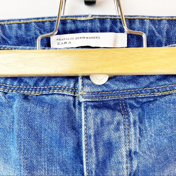 Zara Trafaluc Distressed Denim Cut-off Short - Picture 5 of 7